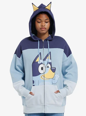 Bluey 3D Ears Color-Block Girls Hoodie