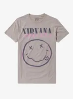 Nirvana Logo Heather Oatmeal Boyfriend Fit Girls T-Shirt