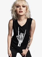 Skeleton Hand Heavy Metal Girls Tank Top