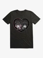 My Melody & Kuromi Black Lacey Heart T-Shirt