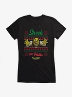 Shrek The Halls Ugly Christmas Sweater Girls T-Shirt