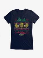 Shrek The Halls Ugly Christmas Sweater Girls T-Shirt