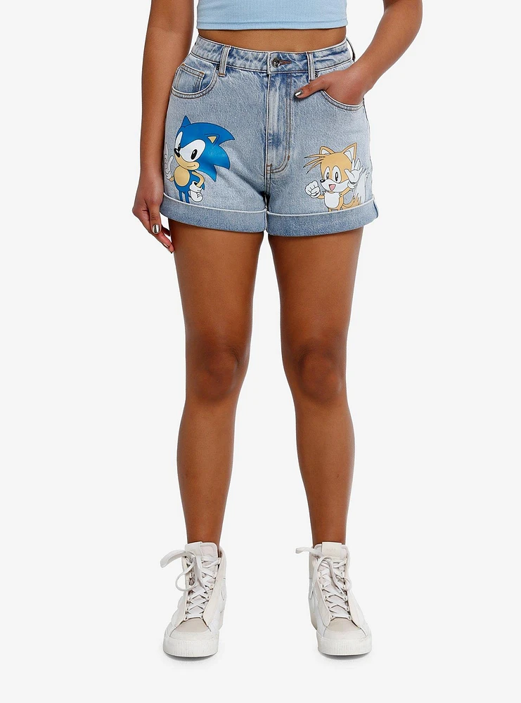 Sonic The Hedgehog & Tails Mom Shorts