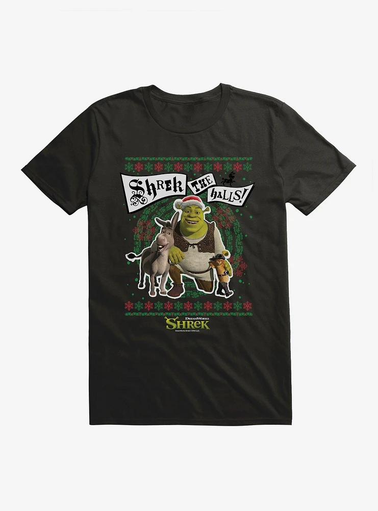 Shrek The Halls! Group Ugly Christmas Sweater T-Shirt