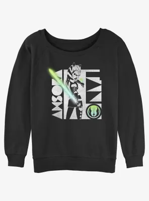 Star Wars Ahsoka Rebel Lightsaber Womens Slouchy Sweatshirt