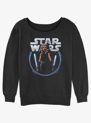 Star Wars Ahsoka Dual Lightsabers Womens Slouchy Sweatshirt