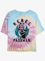 Star Wars Ahsoka Rebel Padawan Womens Tie-Dye Crop T-Shirt