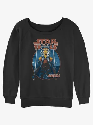 Star Wars Ahsoka Twin Sabers Womens Slouchy Sweatshirt