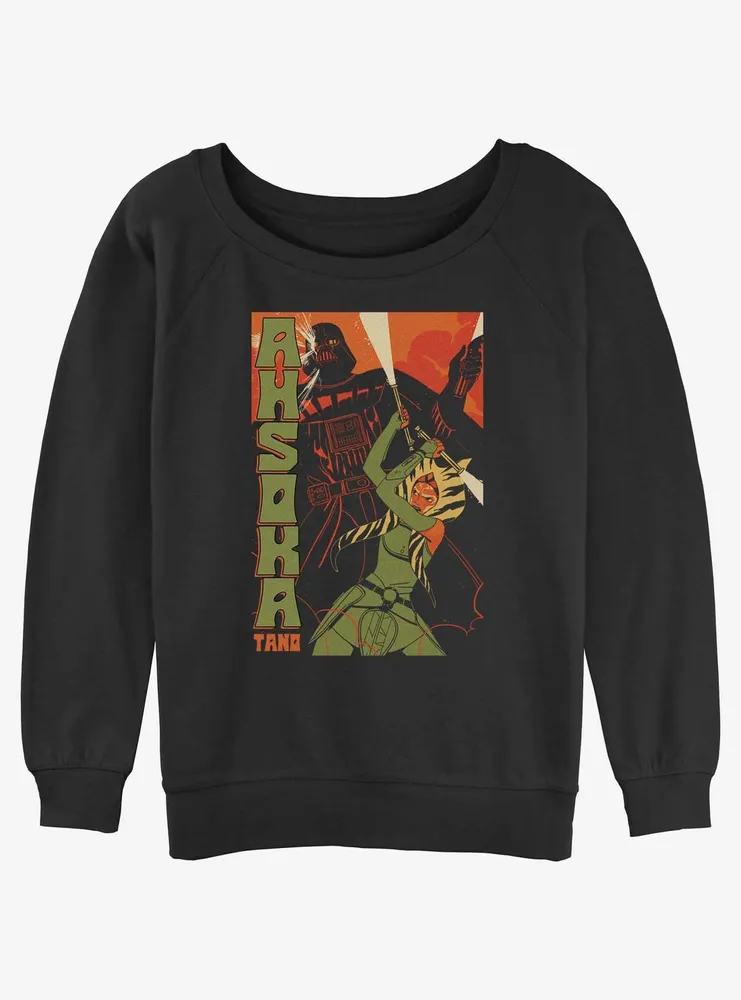 Star Wars Ahsoka Tano and Darth Vader Poster Womens Slouchy Sweatshirt