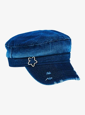 Blue Denim Star Buckle Cadet Hat