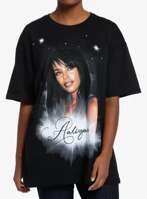 Aaliyah Glitter Logo Girls Oversized T-Shirt