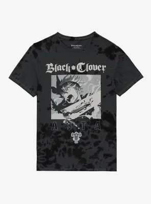 Black Clover Asta Grey Tie-Dye T-Shirt