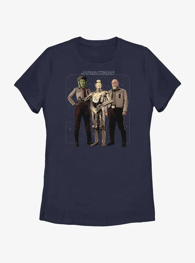 Star Wars Ahsoka Hera Syndulla C-3PO and Carson Teva Womens T-Shirt