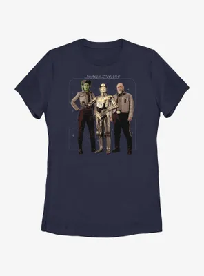 Star Wars Ahsoka Hera Syndulla C-3PO and Carson Teva Womens T-Shirt
