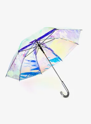 50" Auto Open Bubble Stick Umbrella Iridescent