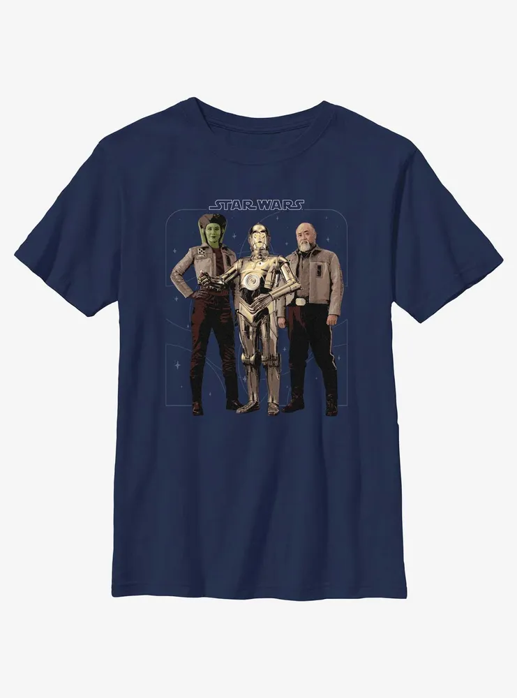 Star Wars Ahsoka Hera Syndulla C-3PO and Carson Teva Youth T-Shirt