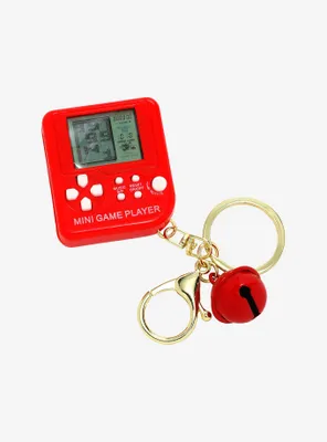 Mini Tetris Electric Game Red Keychain