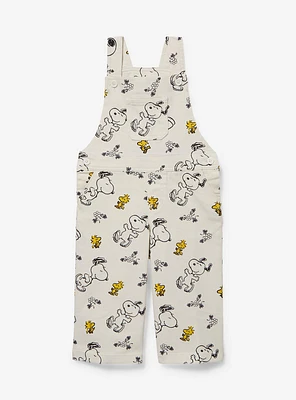 Peanuts Snoopy and Woodstock Allover Print Toddler Overalls — BoxLunch Exclusive