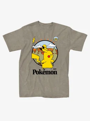 Pokemon Pikachu Camp Badge Boyfriend Fit Girls T-Shirt
