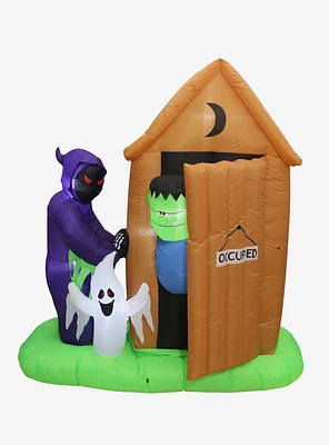 Animated Monster Outhouse Scene Inflatable Decor