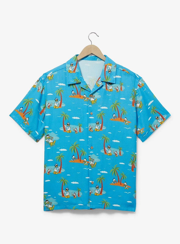 Disney Donald Duck Island Allover Print Button-Up Top - BoxLunch Exclusive