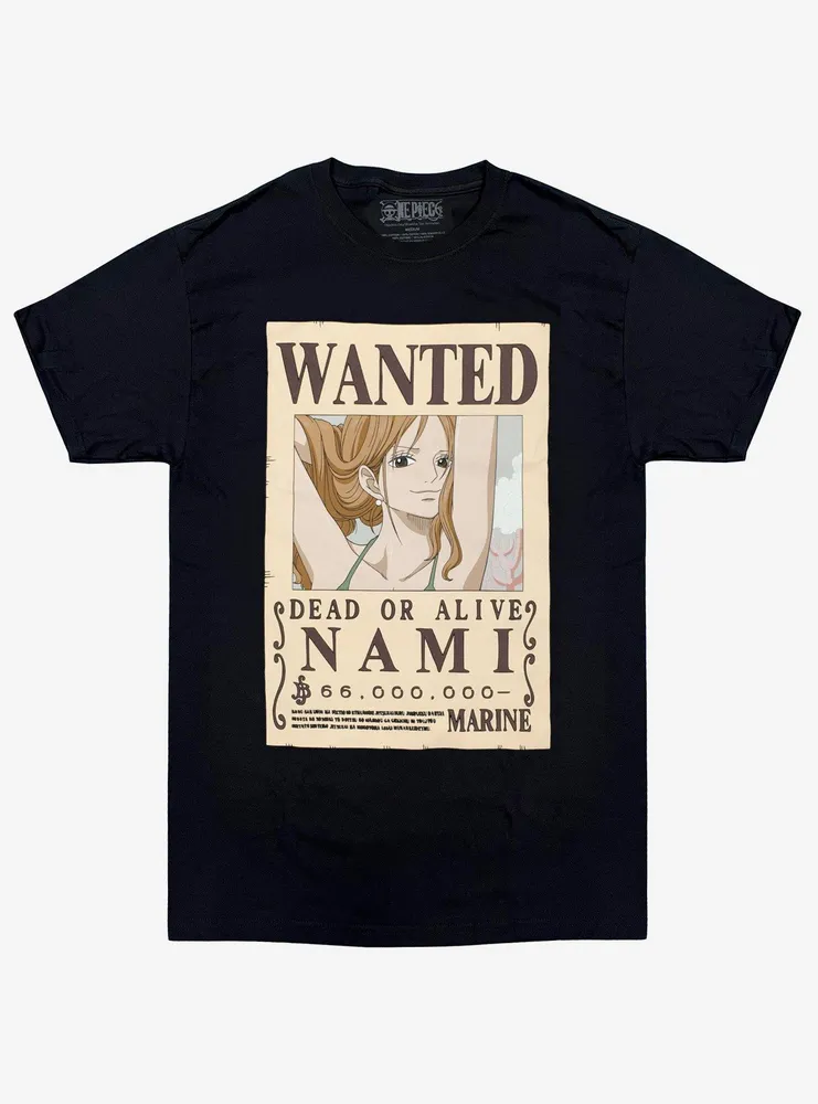 One Piece Nami Wanted Poster Double-Sided T-Shirt