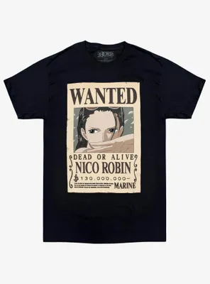 One Piece Robin Wanted Poster Double-Sided T-Shirt