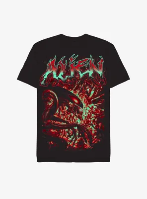Alien Vibrant Metal T-Shirt