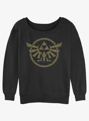 the Legend of Zelda: Tears Kingdom Hyrule Crest Womens Slouchy Sweatshirt