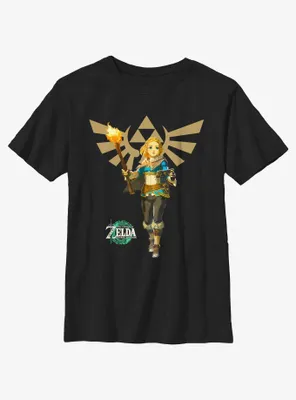 the Legend of Zelda: Tears Kingdom Zelda Crest Youth T-Shirt