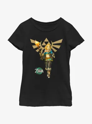 the Legend of Zelda: Tears Kingdom Zelda Crest Youth Girls T-Shirt