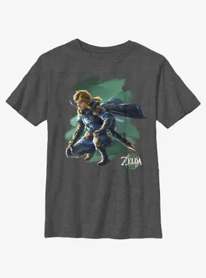 the Legend of Zelda: Tears Kingdom Link Crouch Youth T-Shirt