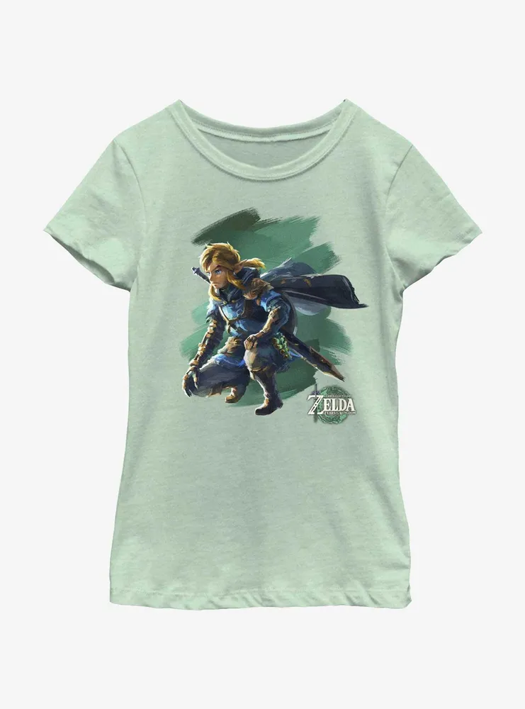 the Legend of Zelda: Tears Kingdom Link Crouch Youth Girls T-Shirt