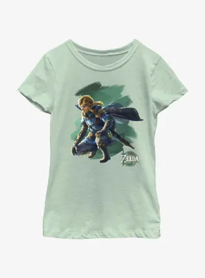 the Legend of Zelda: Tears Kingdom Link Crouch Youth Girls T-Shirt