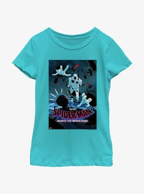 Marvel Spider-Man: Across The Spider-Verse Spot vs. Spider-Man Poster Youth Girls T-Shirt