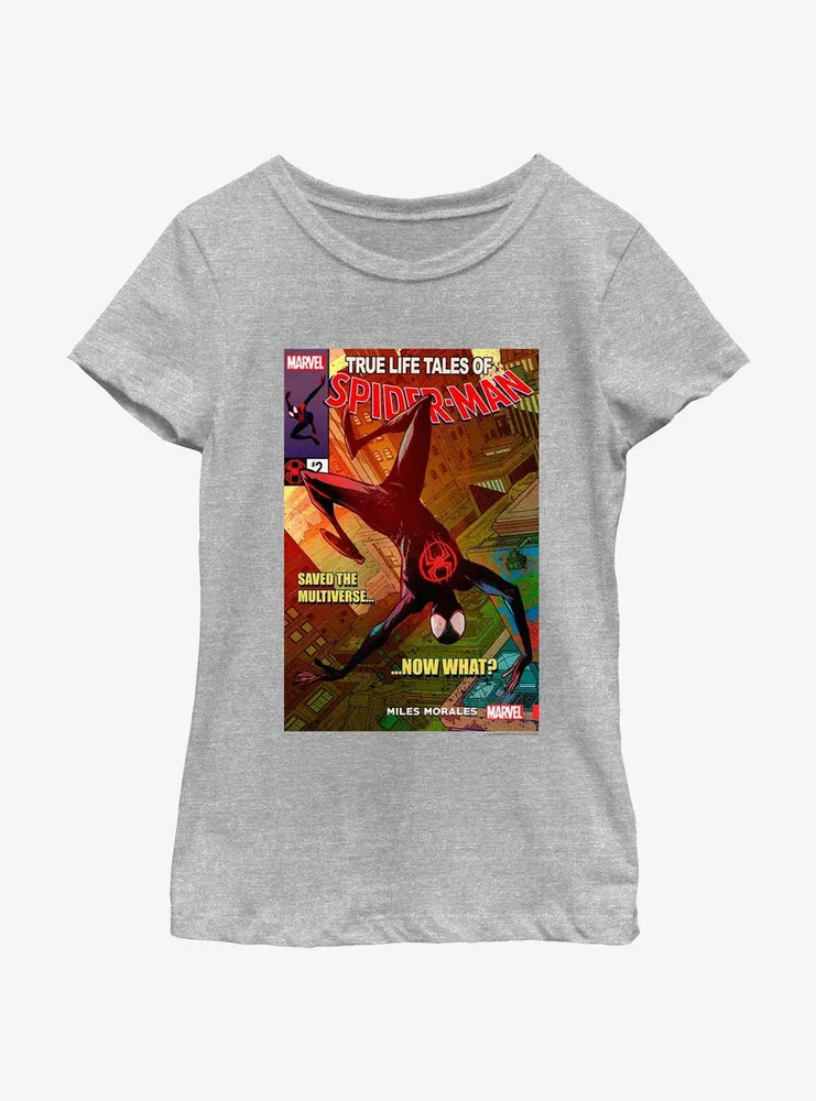 Marvel Spider-Man Miles Morales Saved The Multiverse Poster Youth Girls T-Shirt