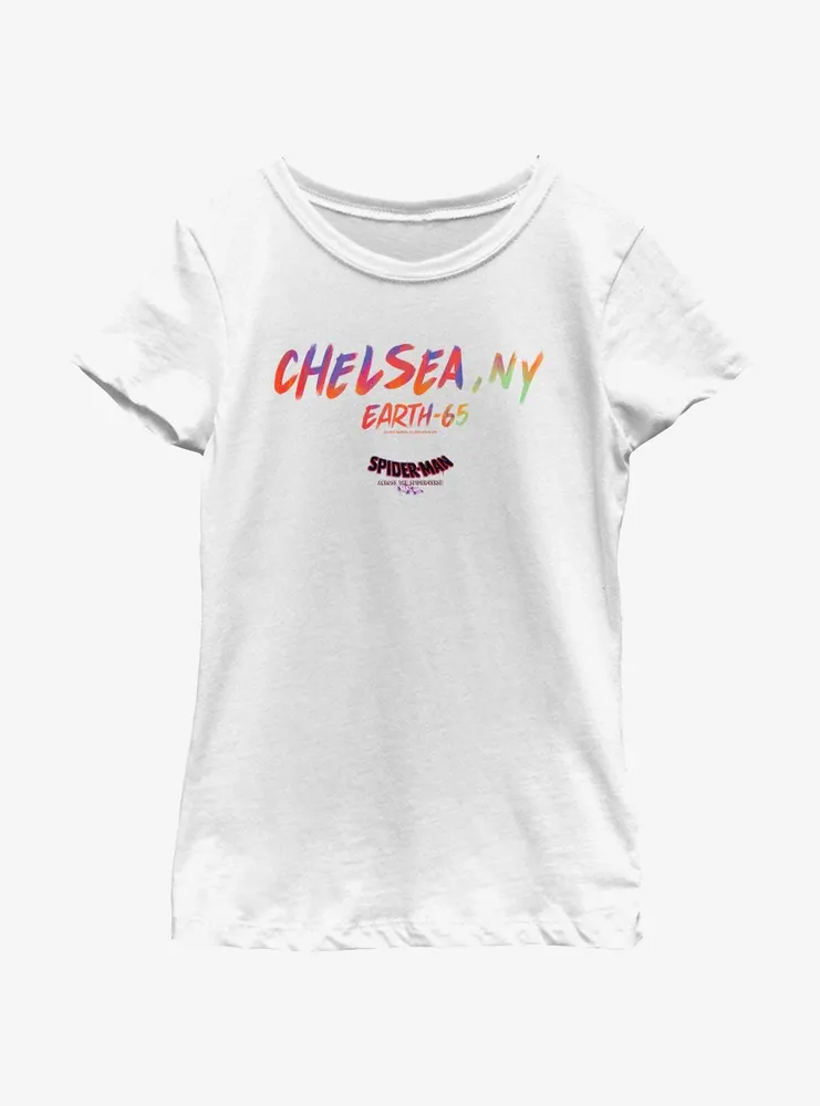 Marvel Spider-Man: Across The Spider-Verse Chelsea NY Earth-65 Youth Girls T-Shirt