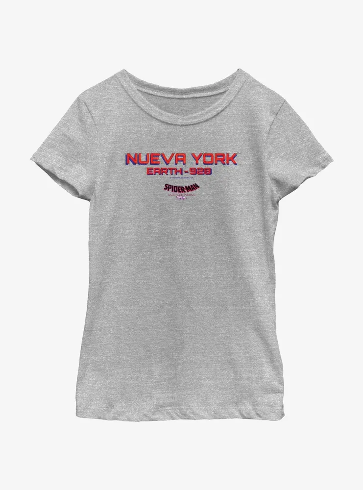 Marvel Spider-Man: Across The Spider-Verse Nueva York Earth-928 Youth Girls T-Shirt