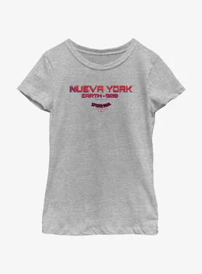 Marvel Spider-Man: Across The Spider-Verse Nueva York Earth-928 Youth Girls T-Shirt