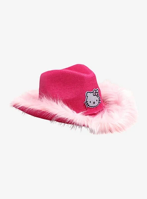 Hello Kitty Pink Rhinestone & Fur Trim Cowboy Hat