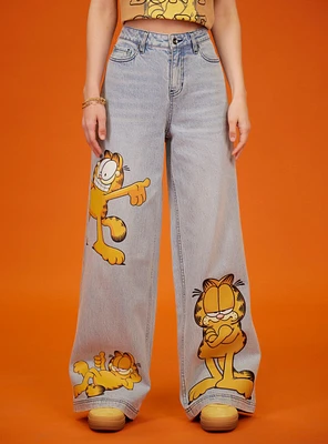 Garfield Poses Wide Leg Denim Pants