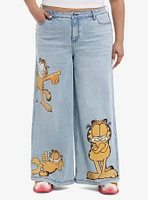 Garfield Poses Wide Leg Denim Pants Plus