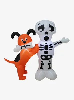 Skeleton with Dog Inflatable Decor