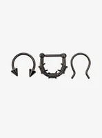 Steel Spike Barbed Wire Septum Clicker & Barbell 3 Pack