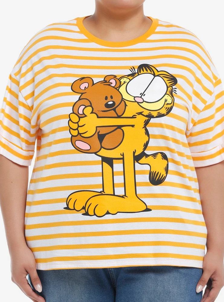 Garfield Stripe & Pooky Girls Oversized T-Shirt Plus