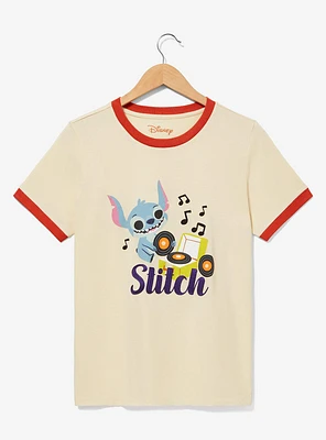 Her Universe Disney Lilo & Stitch Record Player Isometric Women's Ringer T-Shirt — BoxLunch Exclusive
