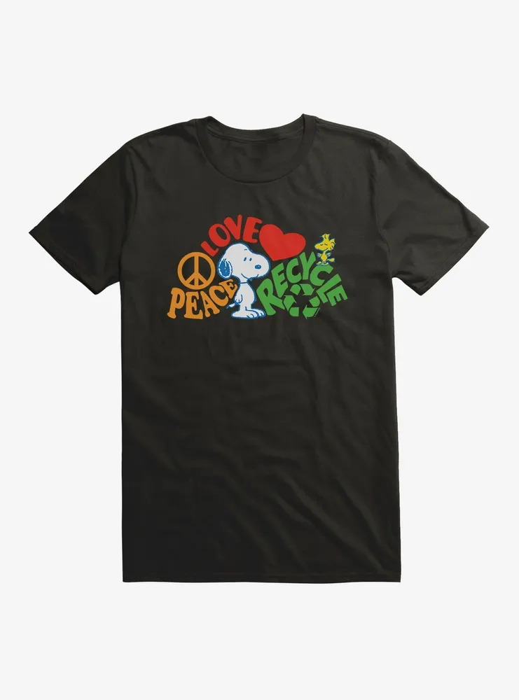 Peanuts Peace Love Recycle T-Shirt