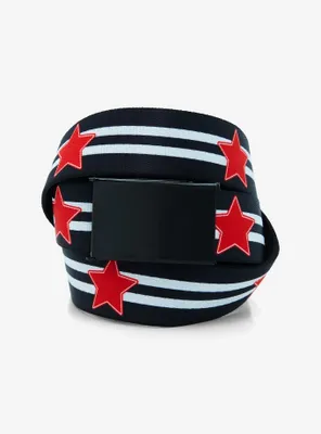 Black & White Stripe Star Snap Belt