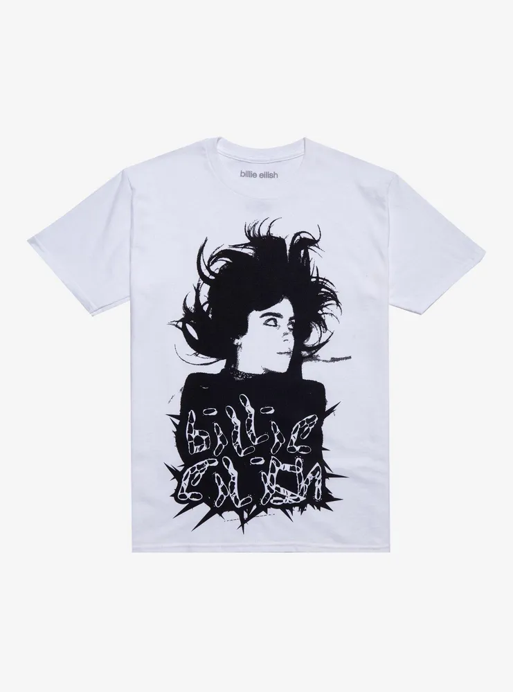 Billie Eilish Hair Portrait Boyfriend Fit Girls T-Shirt