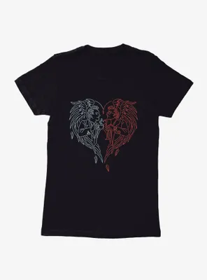 Good Omens Line Art Aziraphale & Crowley Womens T-Shirt